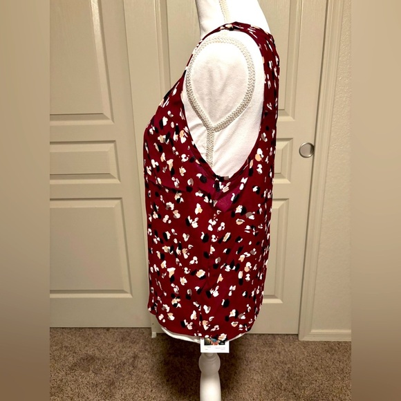 Samefar Womens Tank Top Pleated Crewneck Casual Loose Chiffon Blouses Size S NWT - Picture 5 of 8